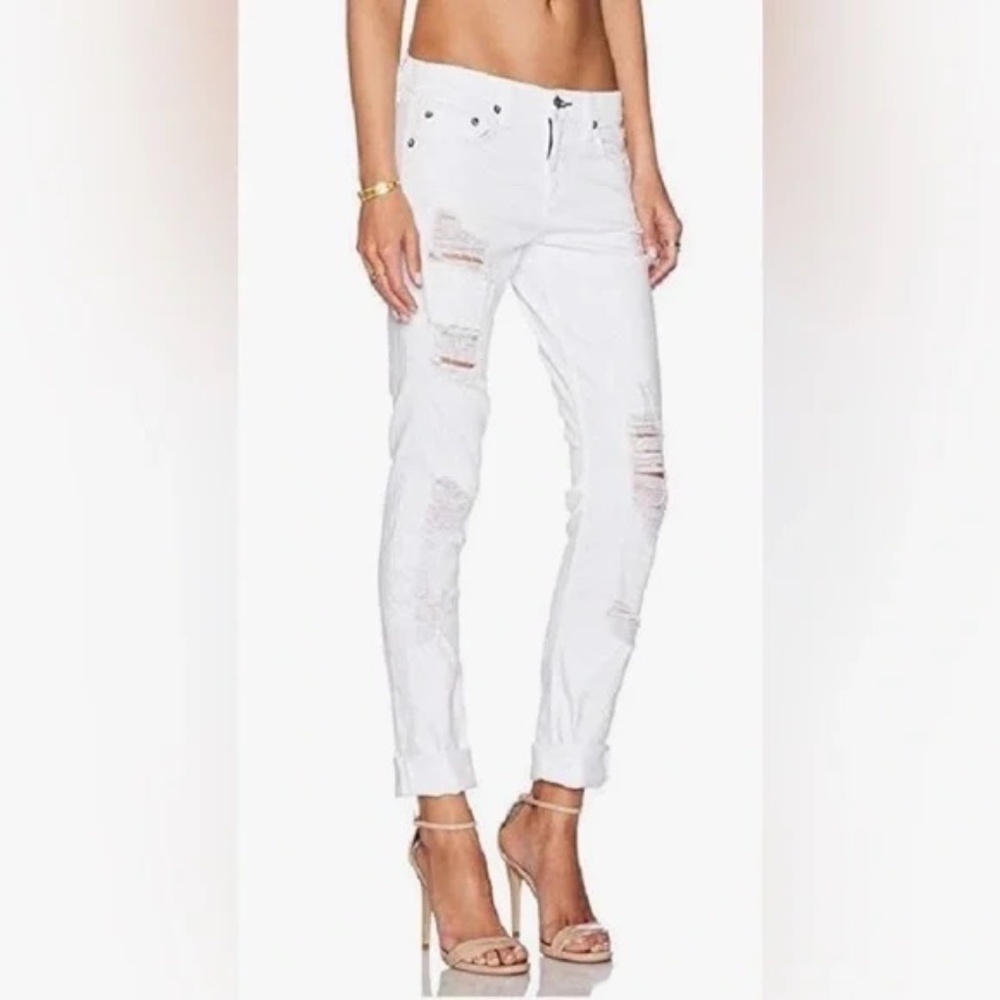 Rag & Bone white distressed DRE jeans, size 25, EUC